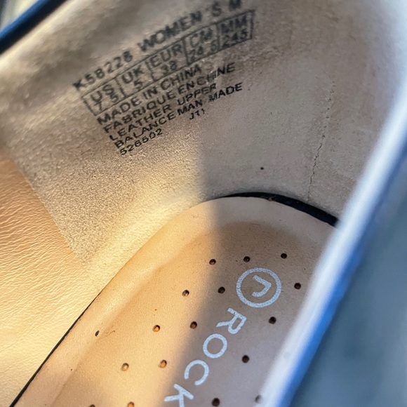 Rockport Adiprene Sasha Peep Heels 7.5 38 Navy New! - Picture 10 of 10